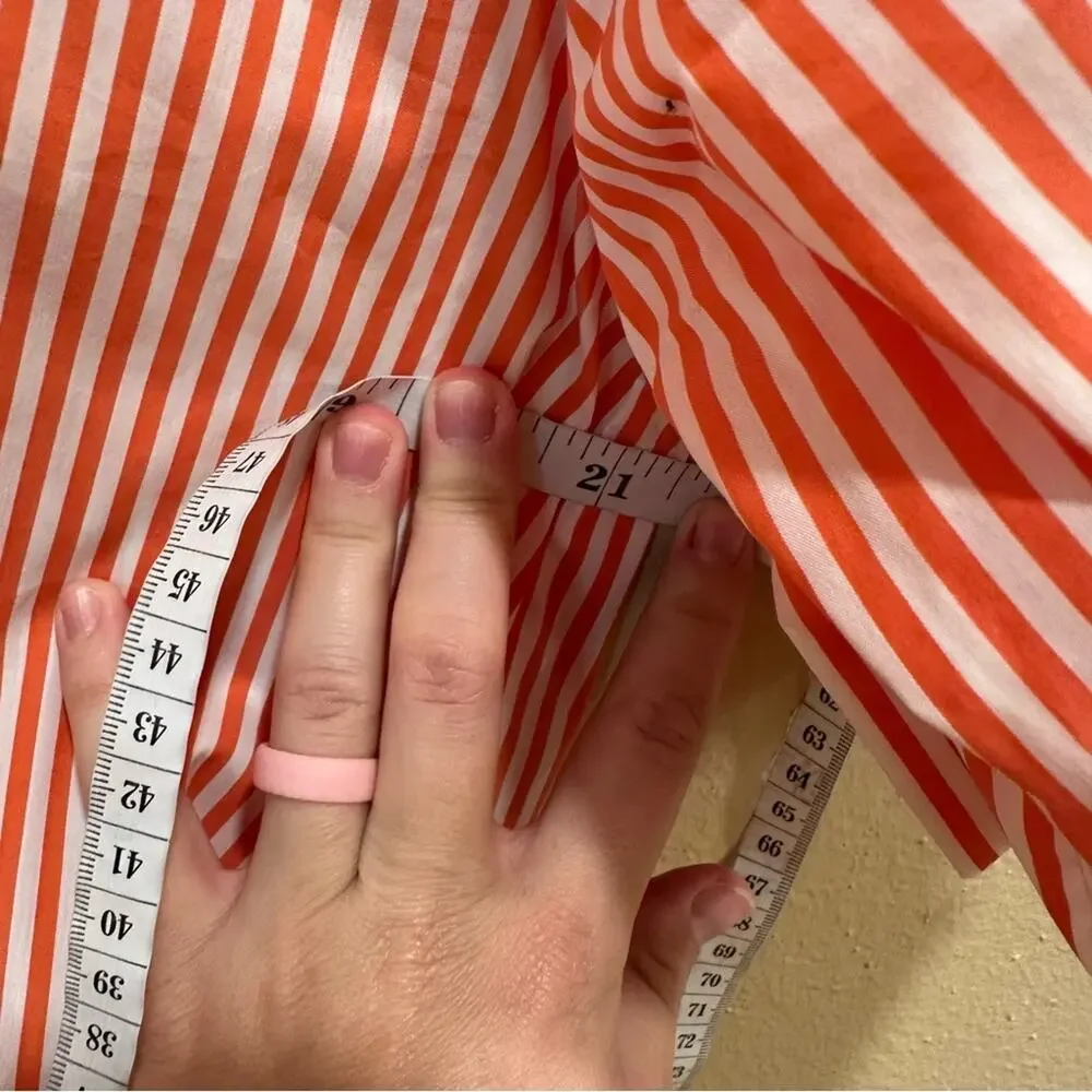 NWT Tuckernuck Le Sarte Pettegole Orange Striped Floral Top Medium - Picture 8 of 12